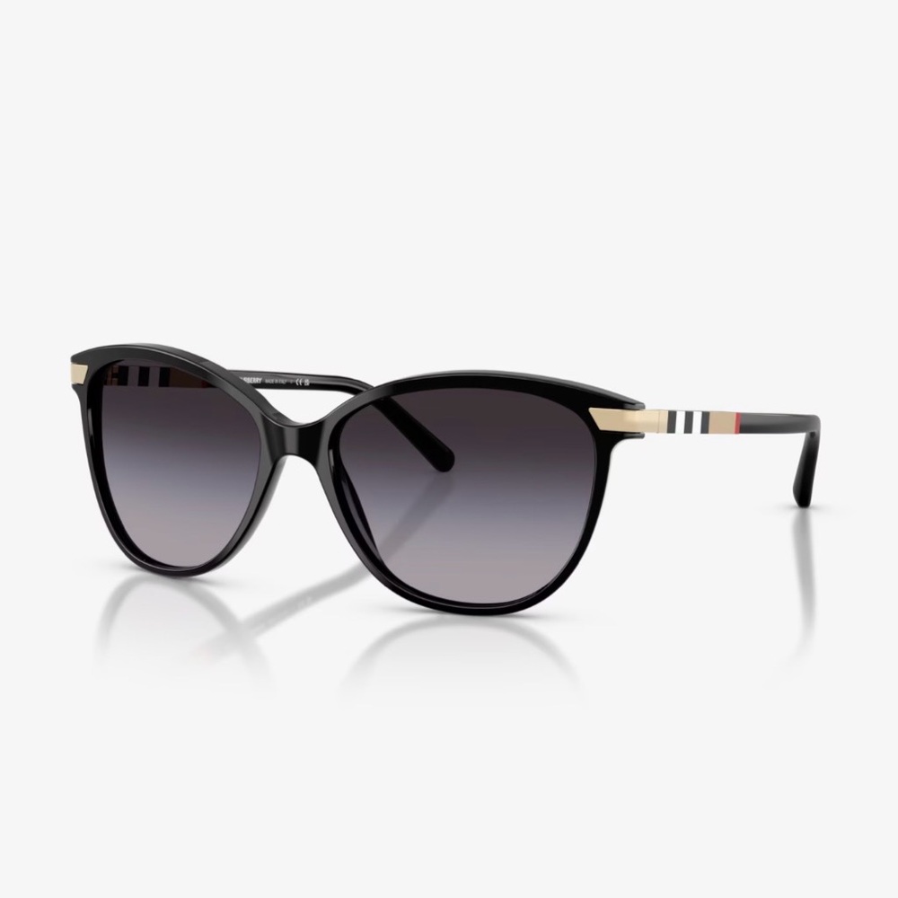 New in Box Burberry Black Cat Eye Sunglasses 0BE4216